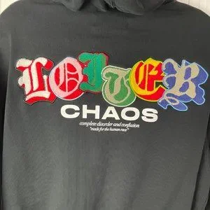 Loiter Shirts Loiter Hoodie Chaos Embroidered Black Size M